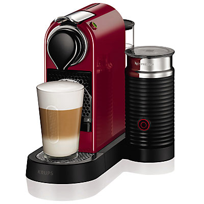 Nespresso CitiZ & Milk Coffee Machine by KRUPS with Milk Frother, Cherry Red